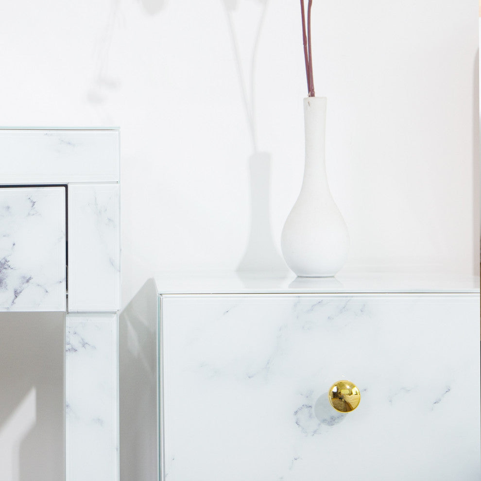 3-Drawer Wood Nightstand with Handle