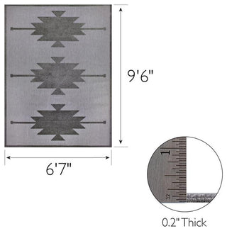 Leick Home 596692 Tegan Southwestern Indoor Outdoor Area Rug Rectangle 6'7"x9'6"