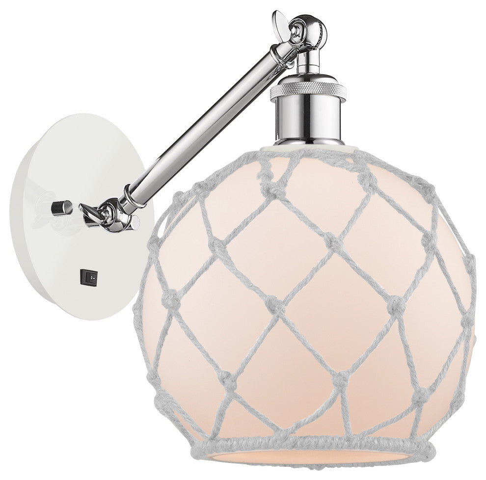 Innovations 317-1W-WPC-G121-8RW-LED 1-Light Sconce, White and Polished Chrome