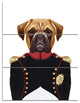 Boxer Dog in Military Uniform, Animal Triptych Canvas Art Print, 28x36, 3 Panels