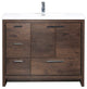 Mod 42" Modern Bathroom Vanity, Rosewood, Left Drawer