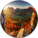 Autumn Mountains Panorama, Photo Round Metal Wall Art, 36"