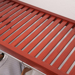 Solid Wood Walk-In Closet Organizer with 6-Drawers, Red Mahogany