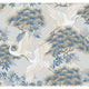 Sprig and Heron Light Blue Wallpaper
