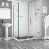 BromleyGS 66.25"-67.25"x30.375"x72" Frameless Corner Hinged Shower Enclosure