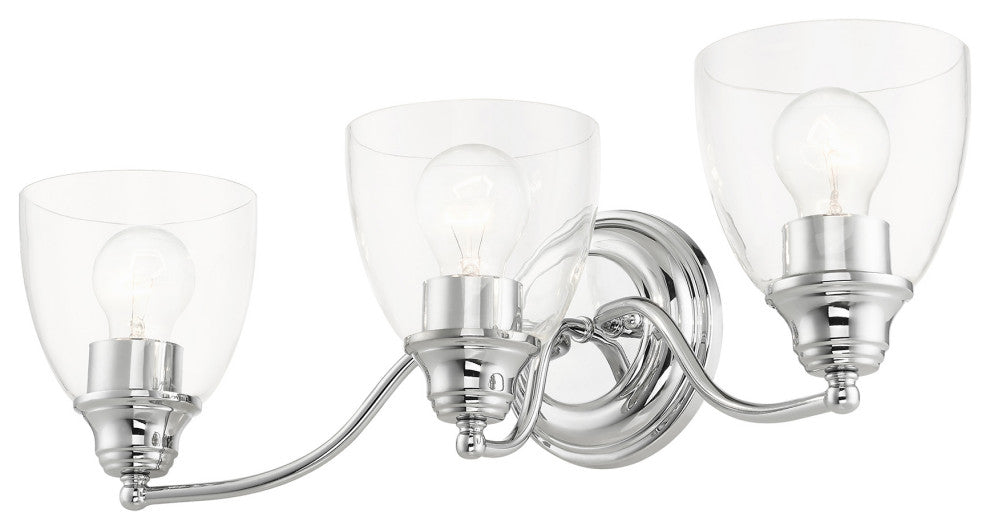 Polished Chrome Transitional, Colonial, Vanity Sconce