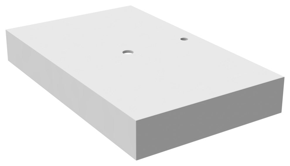 Solid Surface White Bath Countertop For Sinks, White, 30"