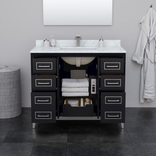 Marlena 42" Black Single Vanity, Top, Nickel Trim