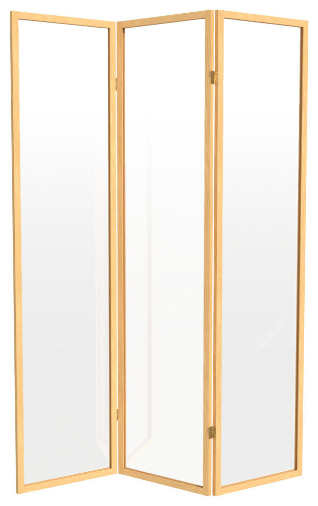 6' Tall Clear Screen Natural, 3 Panel