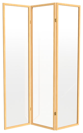 6' Tall Clear Screen Natural, 3 Panel