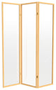 6' Tall Clear Screen Natural, 3 Panel
