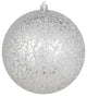 Vickerman N195807D 8" Silver Crackle Ball Ornament