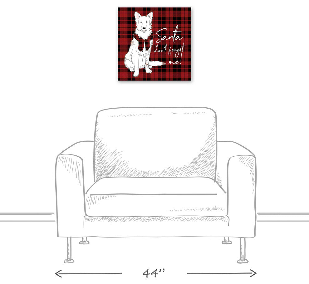 Santa Don't Forget Me Canvas Wall Art, 16"x16"