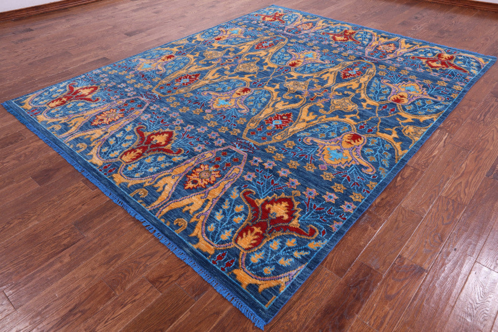 8' 2" X 10' 2" Handmade Turkish Oushak Wool Rug - Q15956