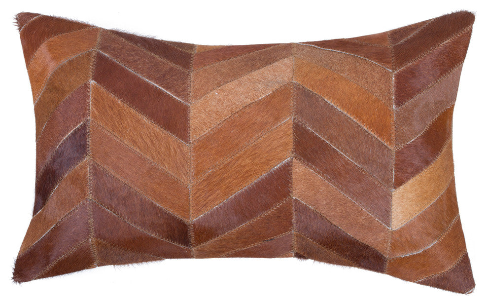 Torino Chevron Pillow, Tan, 12"x20"
