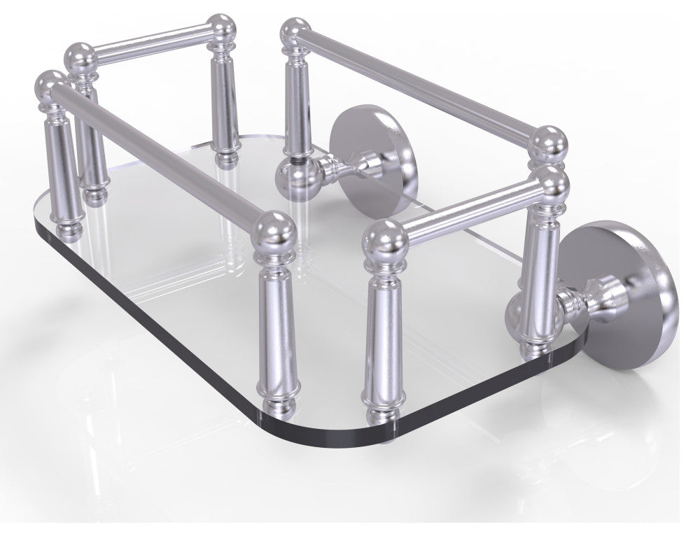 Prestige Skyline Wall Mounted Glass Guest Towel Tray, Satin Chrome