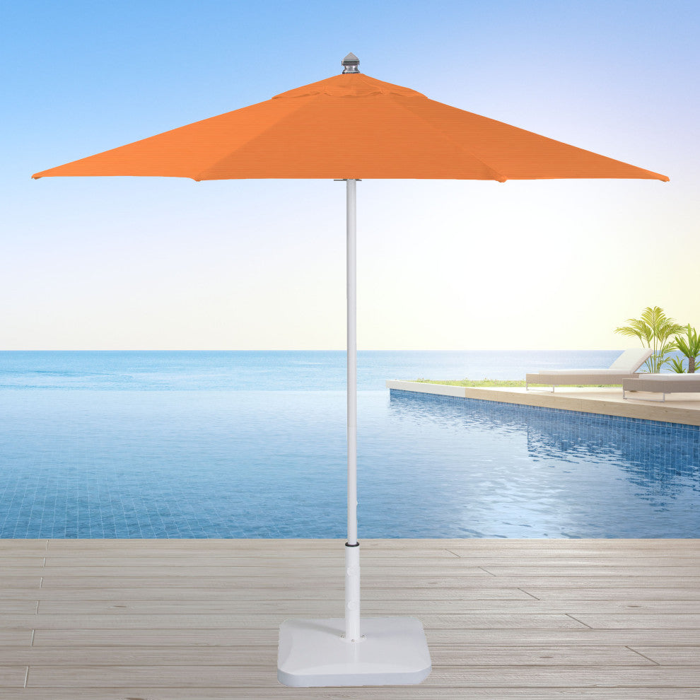 9' Round Flexibe Commercial Umbrella, White, Tuscan