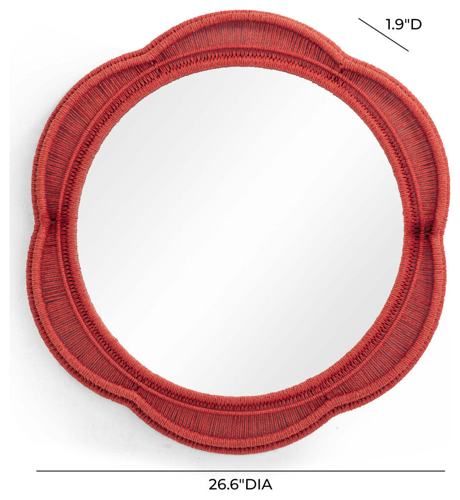 Zeva Wall Mirror, Red
