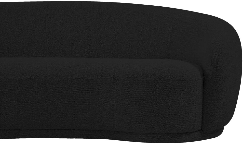 Hyde Boucle Fabric Upholstered, Black, Sofa