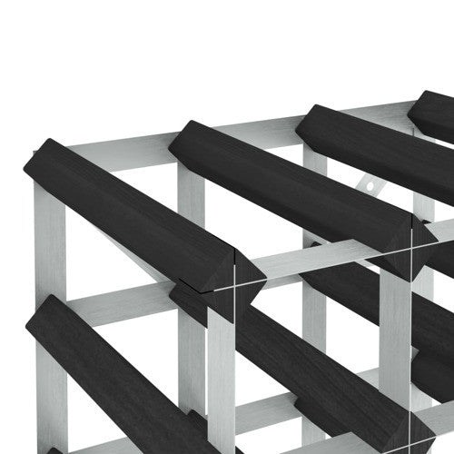 vidaXL Solid Wood Pine Wine Rack for 42 Bottles Black Storage Bottle Holder