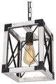 Island Wood Hanging Pendant Lamp Square Farmhouse Cage Pendant Light Fixture