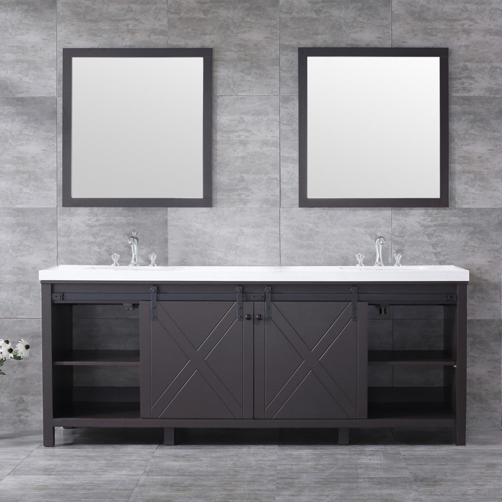 Marsyas Transitional Brown 84" Double Vanity Set