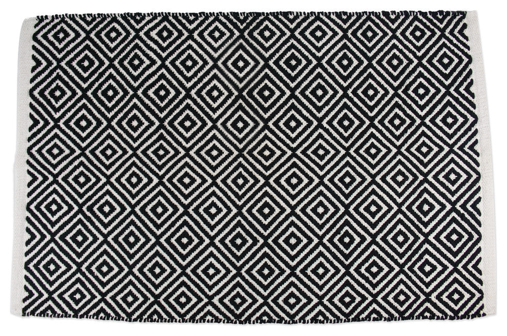 DII Black Rug Diamond 2'x3'