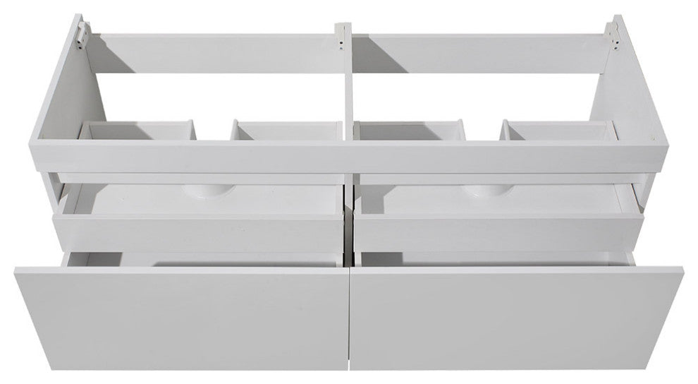 Fresca Largo 57" White Modern Double Sink Bathroom Cabinet