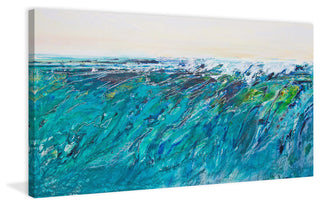 "Wave 7" Painting Print on Wrapped Canvas, 24"x12"