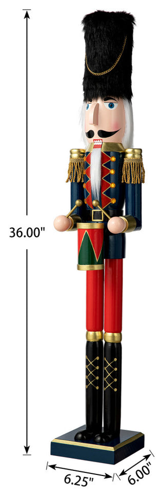 36"H Wooden Christmas Drummer Nutcracker