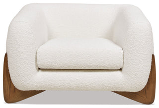 Alpine 44" Sherpa Arm Chair, Ivory White Boucle