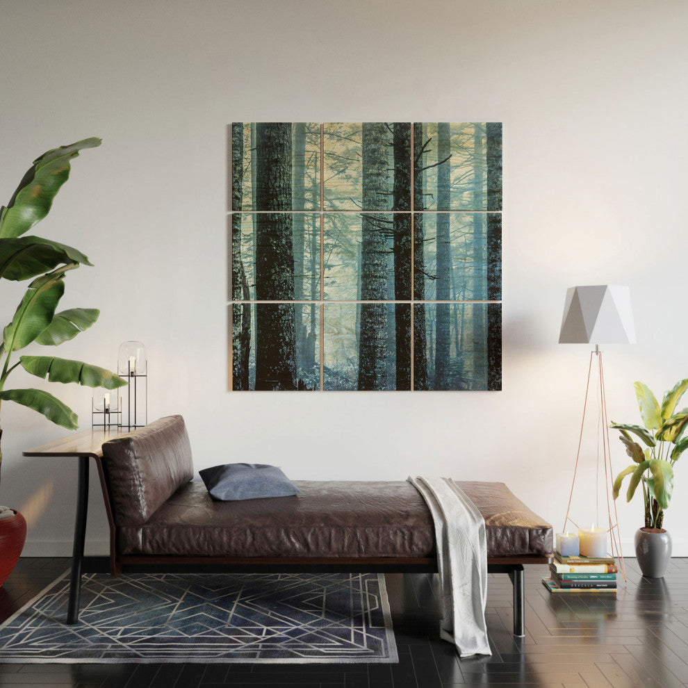 Nature Magick Blue Wanderlust Forest Fog Wood Wall Mural