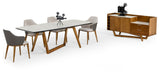 Modrest James Contemporary Walnut and White Dining Table