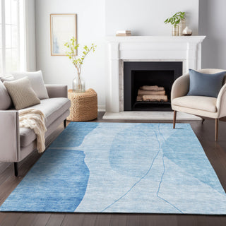 Premium Machine Washable Mayfield AMF696 Blue 8' x 10' Rug