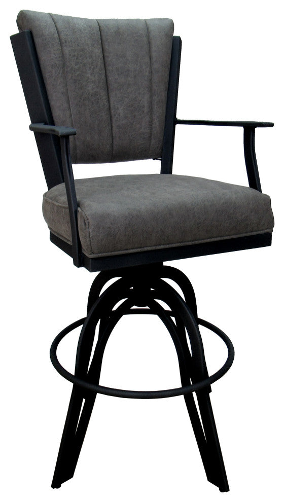 Montana Swivel Tilt Metal 30" Bar Stool or Counter 26" on A Base, Northwest Elk, Black, 30"