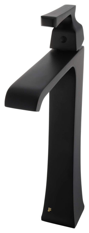 Fine Fixtures Arched Square Single Hole Vessel Sink Bathroom Faucet, Black