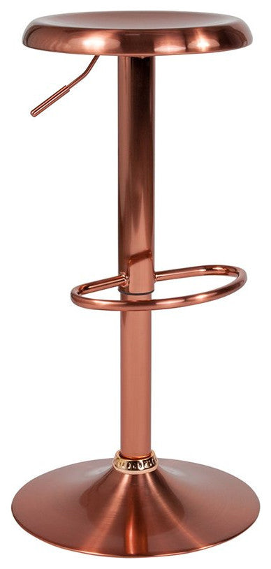 Madrid Series Adjustable Height Retro Barstool, Rose Gold Finish