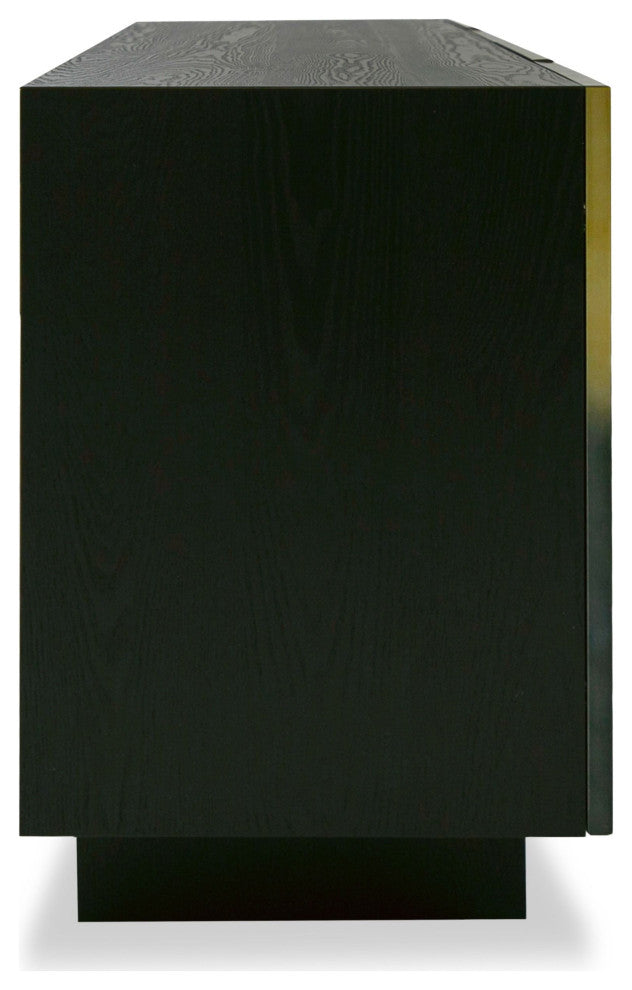 Modrest Elmira Glam Black Ash, Gradient Stainless Steel Buffet