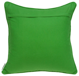 Ceti Traditional Green and White Pillow Cover With Poly Insert