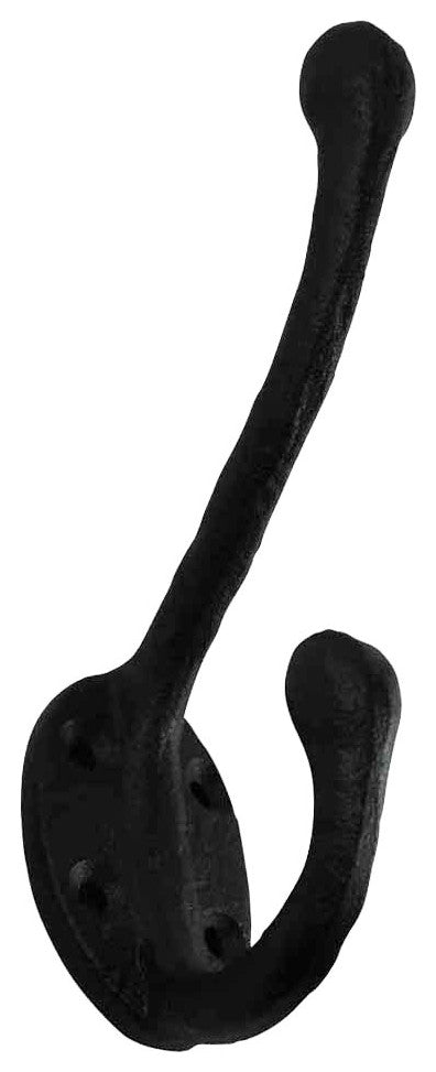 10 Wrought Iron Double Hook Black for Coats Towels Robes |