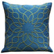 Plutus Calico Island Blue and Green Geometric Luxury Throw Pillow, 24"x24"