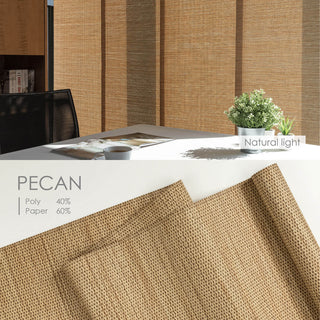 Adjustable Sliding Panel Track Blind 45.8"-86" W x 96" L, Zen, Pecan