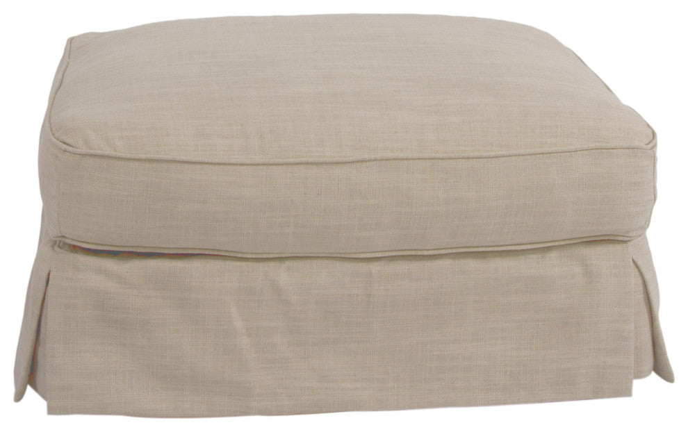 Horizon Slipcover for Rectangular Ottoman Linen