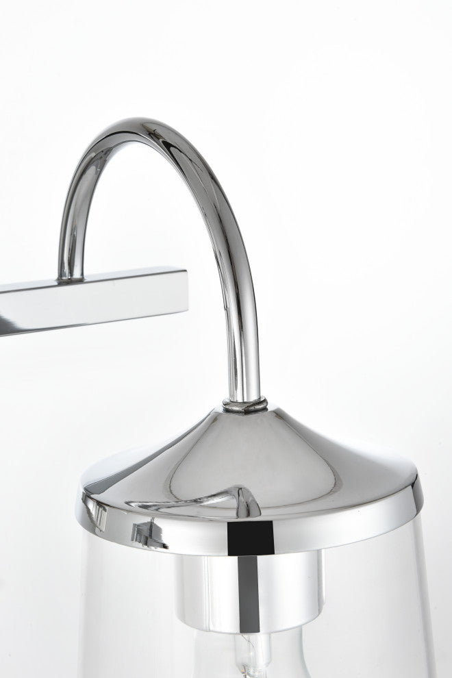 2 Light Chrome And Clear Bath Sconce