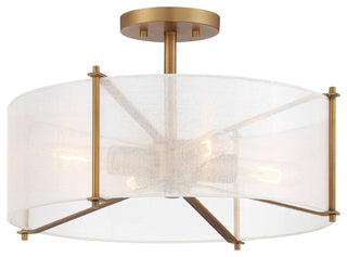 Designers Fountain D223M-SF Daybreak 4 Light 18"W Semi-Flush Drum - Old Satin