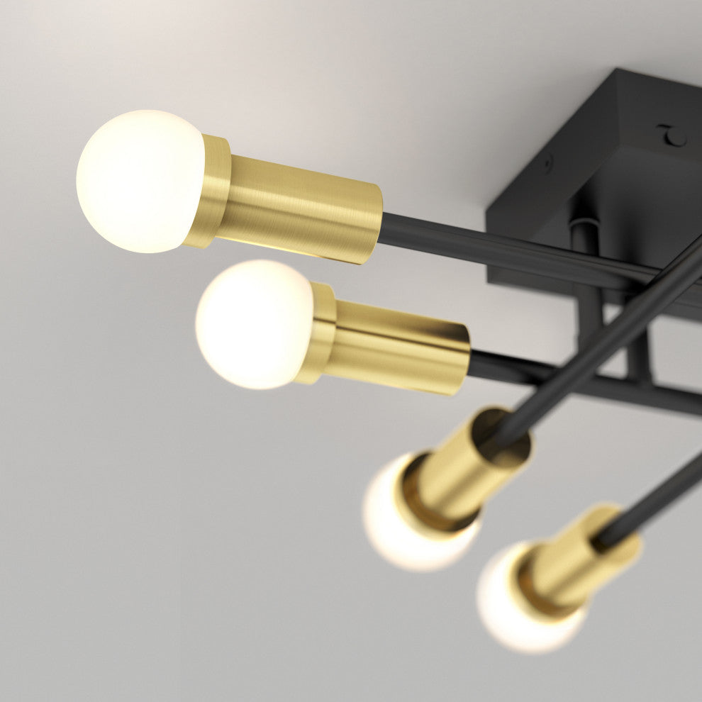 Artika Aristo Contemporary Flush Mount, Black and Gold