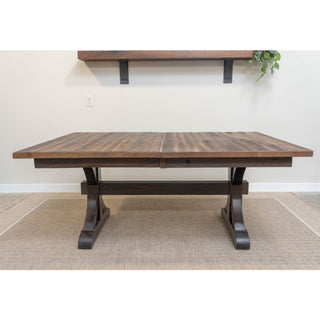 Pathway Reclaimed Barnwood Extendable Dining Table, Provincial, 48x84, 2 Leaves