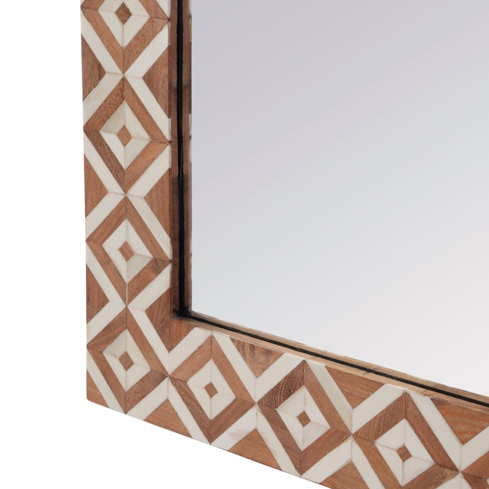 Verona 24" W x 36" H Rectangular Bone-Inlay Wall Mirror