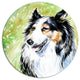 Black Collie Dog Watercolor, Animal Disc Metal Wall Art, 36"