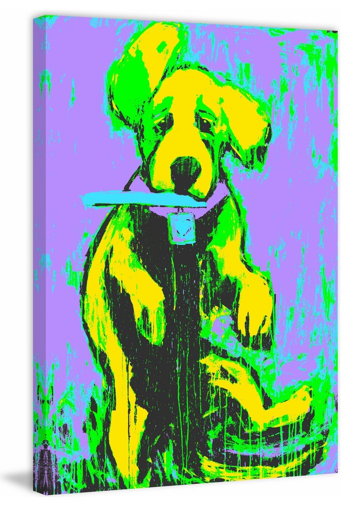 "Funky Frisbee" Painting Print on Wrapped Canvas, 40"x60"